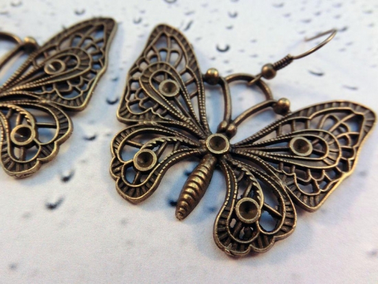 Preview: Mega XL Schmetterling Ohrringe butterfly Falter